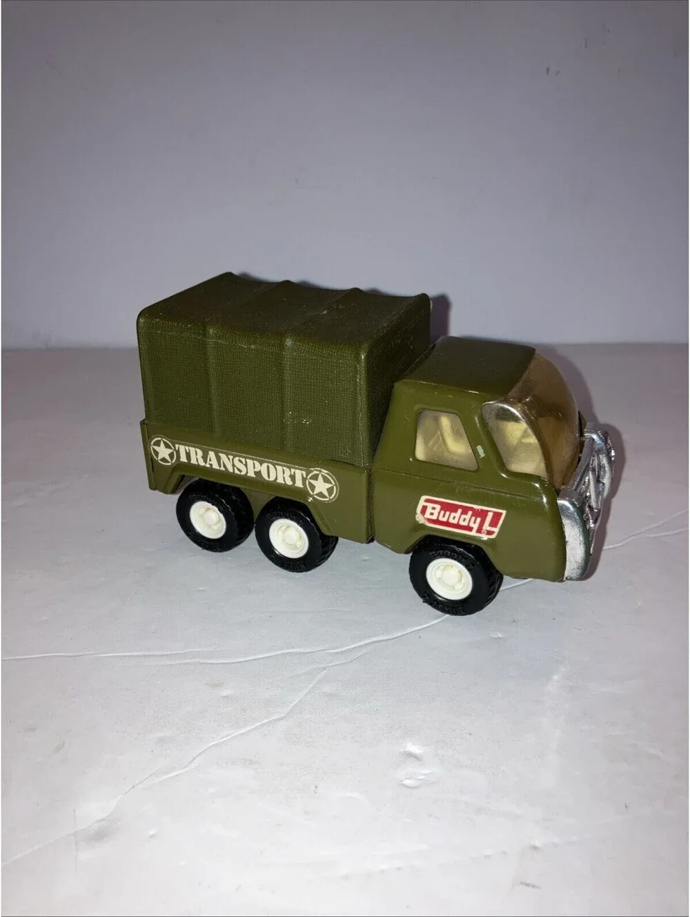 Vintage 1970's Buddy L Army T415 Transport Truck Pressed Steel CLEAN “RARE”